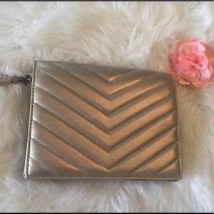 Neiman Marcus Metallic Gray Clutch